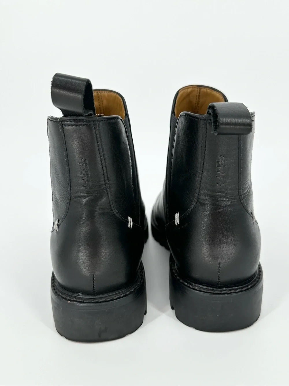 LABEL Go-To Chelsea Black Leather Boots Vibram Soles